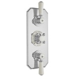 BC Designs Victrion Brushed Chrome 2 Outlet 3 Handle Concealed Shower Valve Cut out